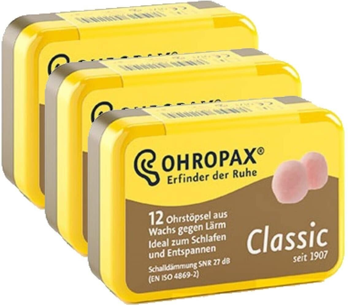 OHROPAX classic Ohrschützer 3x 12 Stück Ohrstöpsel Gehörschutz